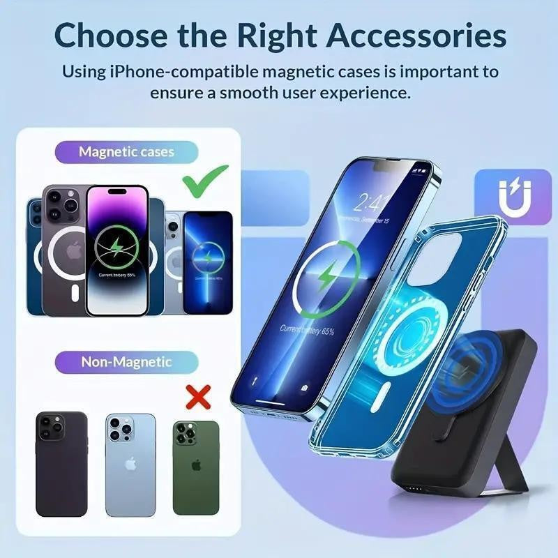 Magsafe Mini Power Bank 5000Mah Wireless Magnetic Power Bank Portable Charger US