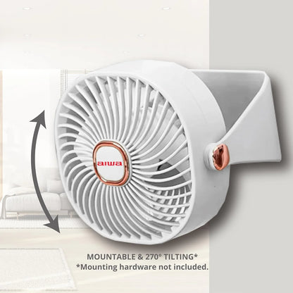 4" Desk Fan, USB-C Rechargeable Mini Fan with 3 Speeds and 270-Degree Rotation, White