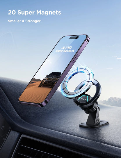 2 in 1 Magnetic Phone Holder for Car, Air Vent & Dashboard Car Phone Holder for Iphone, Compatible for Magsafe Car Mount, Fit for Iphone 16 15 14 13 12 Pro Max