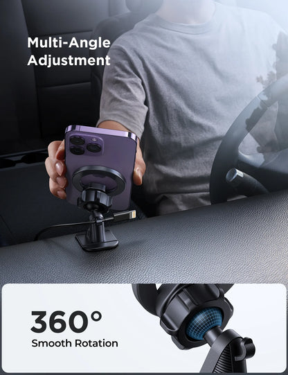 2 in 1 Magnetic Phone Holder for Car, Air Vent & Dashboard Car Phone Holder for Iphone, Compatible for Magsafe Car Mount, Fit for Iphone 16 15 14 13 12 Pro Max