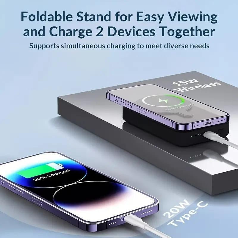 Magsafe Mini Power Bank 5000Mah Wireless Magnetic Power Bank Portable Charger US