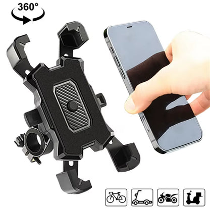 360 Rotation Bike Phone Holder Motorcycle Bicycle Phone Holder Handlebar Stand Mount Bracket Mount Phone Holder for Mobile Phone