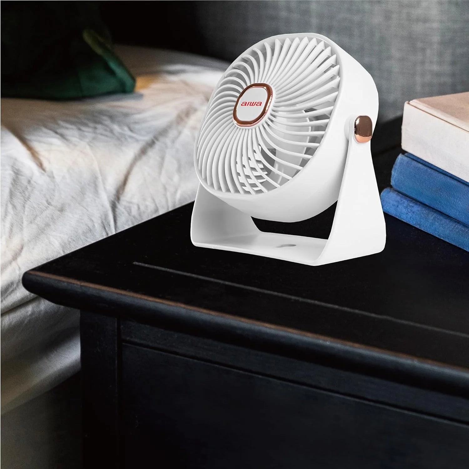 4" Desk Fan, USB-C Rechargeable Mini Fan with 3 Speeds and 270-Degree Rotation, White