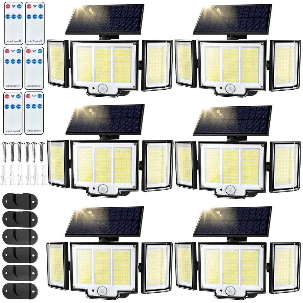 348 LED 3000LM Solar Motion Sensor Flood Lights, 2Pack