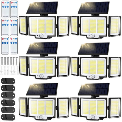348 LED 3000LM Solar Motion Sensor Flood Lights, 2Pack